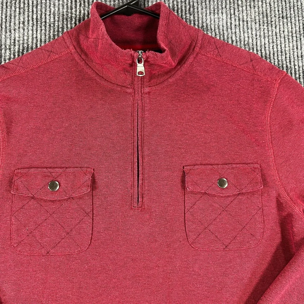 Banana Republic Sweater Mens Large Red Long Sleeve 1/4 Zip Pullover Shirt